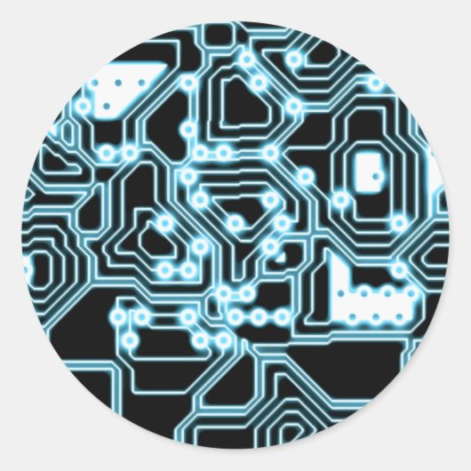 Sticker Rond ElecTRON - Bleu / Noir (Devant)