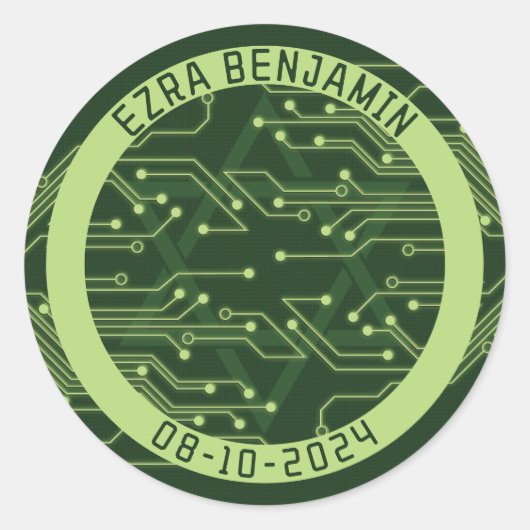 Sticker Rond Électronique Carte de Circuit Informatique Bar Mit (Devant)