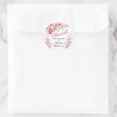 Sticker Rond Elégance Arc Floral Rose 90ème anniversaire (Sac)