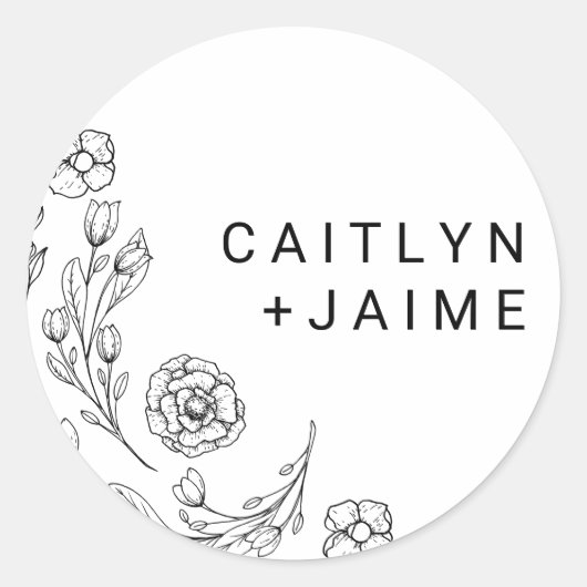 Sticker Rond Elégance Dainty Mariage Enveloppe sceaux (Devant)