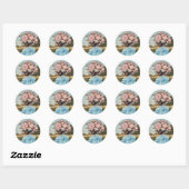 Sticker Rond Élégance éthérique en fleur (Feuille)