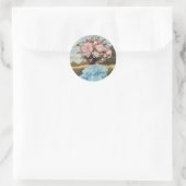 Sticker Rond Élégance éthérique en fleur (Sac)