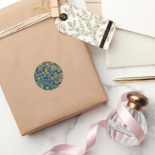 Sticker Rond Élégance Fleur d'Or 