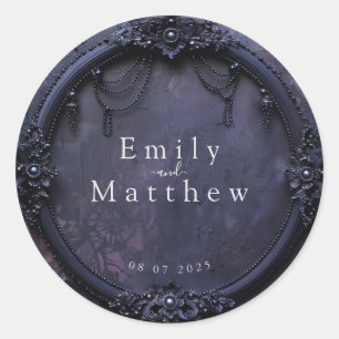 Sticker Rond Élégance gothique de minuit sombre