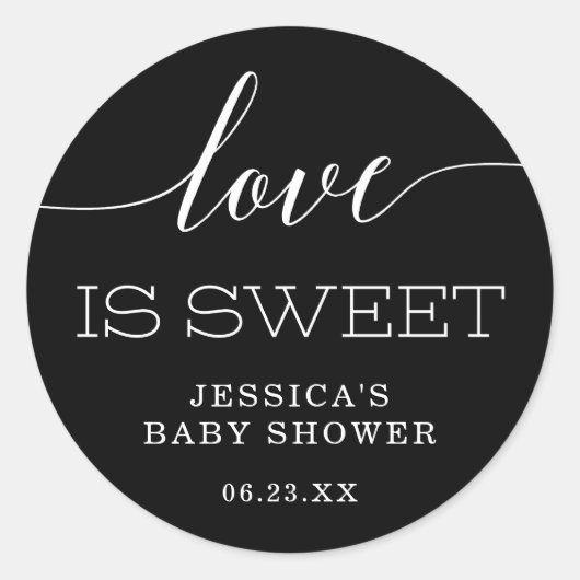 Sticker Rond Élégance minimale L'amour est doux Faveur Classic  (Devant)