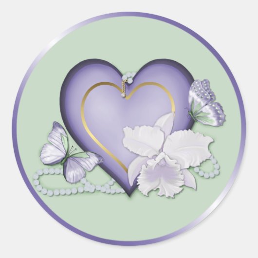 Sticker Rond Élégance orchidée (Devant)