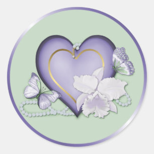Sticker Rond Élégance orchidée