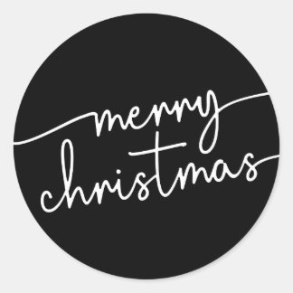 Sticker Rond Élégance raffinée : Joyeux Noël en écriture fantai
