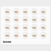 Sticker Rond Élégance rustique | Mariage floral (Feuille)