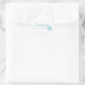 Sticker Rond Élégance Turquoise de Bridesmaid (Sac)