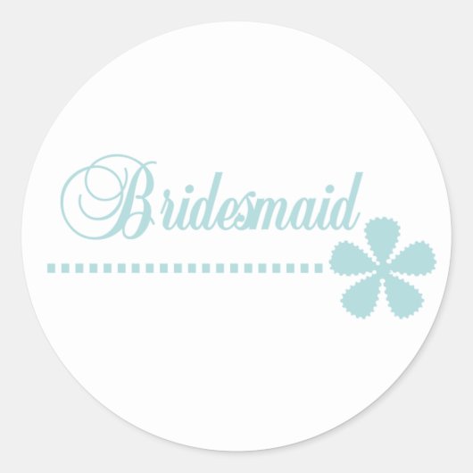 Sticker Rond Élégance Turquoise de Bridesmaid (Devant)