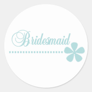 Sticker Rond Élégance Turquoise de Bridesmaid