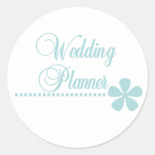 Sticker Rond Élégance Turquoise wedding planner