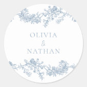 Sticker Rond Élégance vintage : Mariage floral classique (Devant)