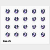 Sticker Rond Élégant. (Feuille)