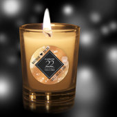 Sticker Rond Élégant 22e anniversaire de Mariage de cuivre