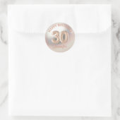 Sticker Rond élégant 30e anniversaire heureux rose or élégant (Sac)