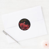 Sticker Rond Elégant 30e anniversaire - Roses en fleurs (Enveloppe)