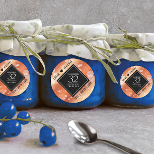 Sticker Rond Élégant 32ème anniversaire de Mariage de bronze