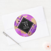 Sticker Rond Élégant 33e anniversaire du Mariage Améthyste (Enveloppe)