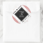 Sticker Rond Élégant 37e anniversaire du Mariage Alabaster (Sac)