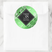 Sticker Rond Élégant 38e anniversaire du Mariage Emeraude (Sac)