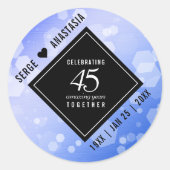 Sticker Rond Élégant 45e anniversaire de Mariage Sapphire (Devant)