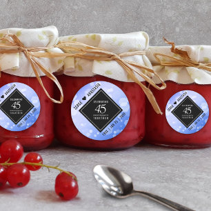 Sticker Rond Élégant 45e anniversaire de Mariage Sapphire