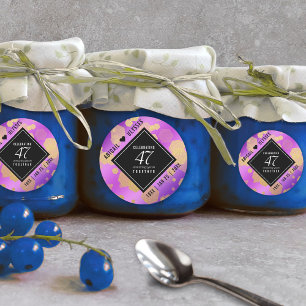 Sticker Rond Élégant 47e anniversaire du Mariage Améthyste