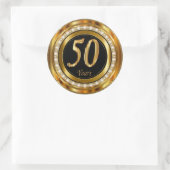 Sticker Rond Élégant 50 Anniversaire Mariage d'or (Sac)