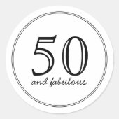 Sticker Rond Elégant 50 et fabuleux typographie moderne Anniver (Devant)