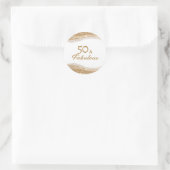 Sticker Rond Elegant 50 & Fabulous Gold Birthday (Sac)