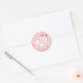 Sticker Rond Élégant 50e anniversaire Glam Lights Rose Gold (Enveloppe)