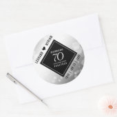 Sticker Rond Élégant 70e anniversaire de Mariage Platinum (Enveloppe)