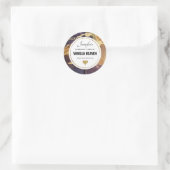 Sticker Rond Élégant Agate Abstrait Alcool Encre d'affaires (Sac)