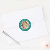 Sticker Rond Élégant amour Turquoise est doux photo Mariage (Enveloppe)