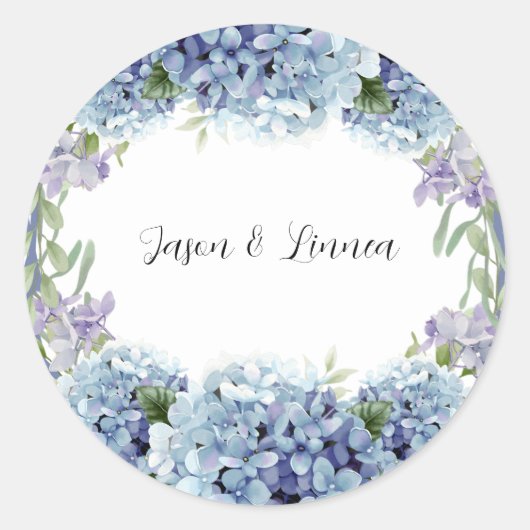 Sticker Rond Élégant Aquarelle de Fleurs de Ne Pas Oublier (Devant)