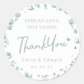 Sticker Rond Elégant Aquarelle Eucalyptus Sanitizer à la main F (Devant)