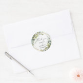 Sticker Rond Élégant aquarelle feuillage doré mariage (Enveloppe)