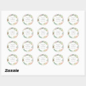 Sticker Rond Elégant Aquarelle Verdure Floral Mariage (Feuille)