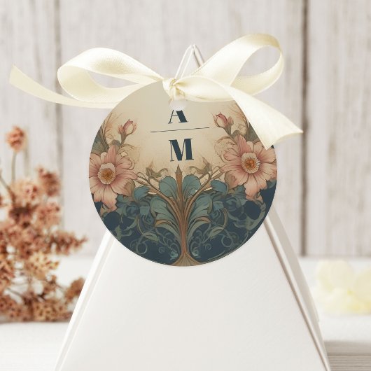 Sticker Rond Elégant Arc Art Nouveau Mariage