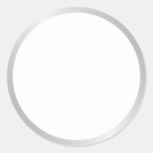 Sticker Rond Élégant Argent et Blanc Vierge