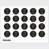 Sticker Rond Elégant Art Déco Black Gold (Feuille)