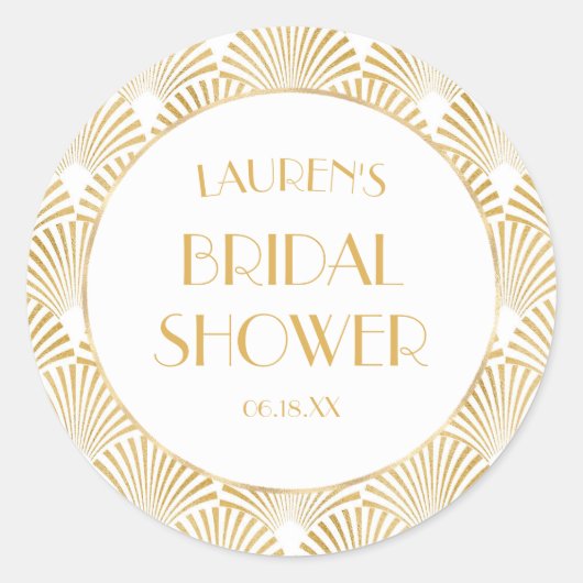 Sticker Rond Élégant Art Déco géométrique doré pour la douche d (Devant)