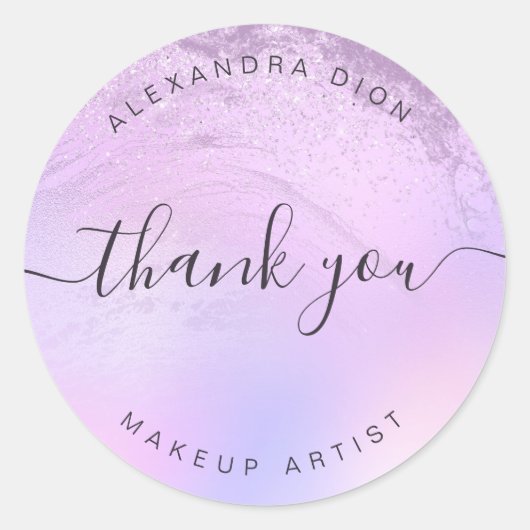 Sticker Rond Elégant artiste maquillage en parties scintillant  (Devant)