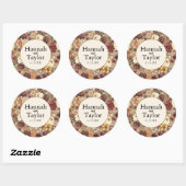 Sticker Rond Elégant automne automne aquarelle Mariage floral (Feuille)