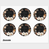 Sticker Rond Élégant automne floral (Feuille)