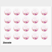 Sticker Rond Elégant Baby shower à l'aquarelle Script main (Feuille)