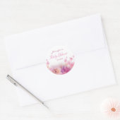 Sticker Rond Elégant Baby shower à l'aquarelle Script main (Enveloppe)