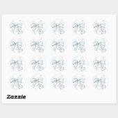 Sticker Rond Élégant Baby shower bleu boue (Feuille)